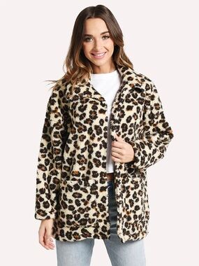 Z Supply Leopard Teddy Bear Jacket